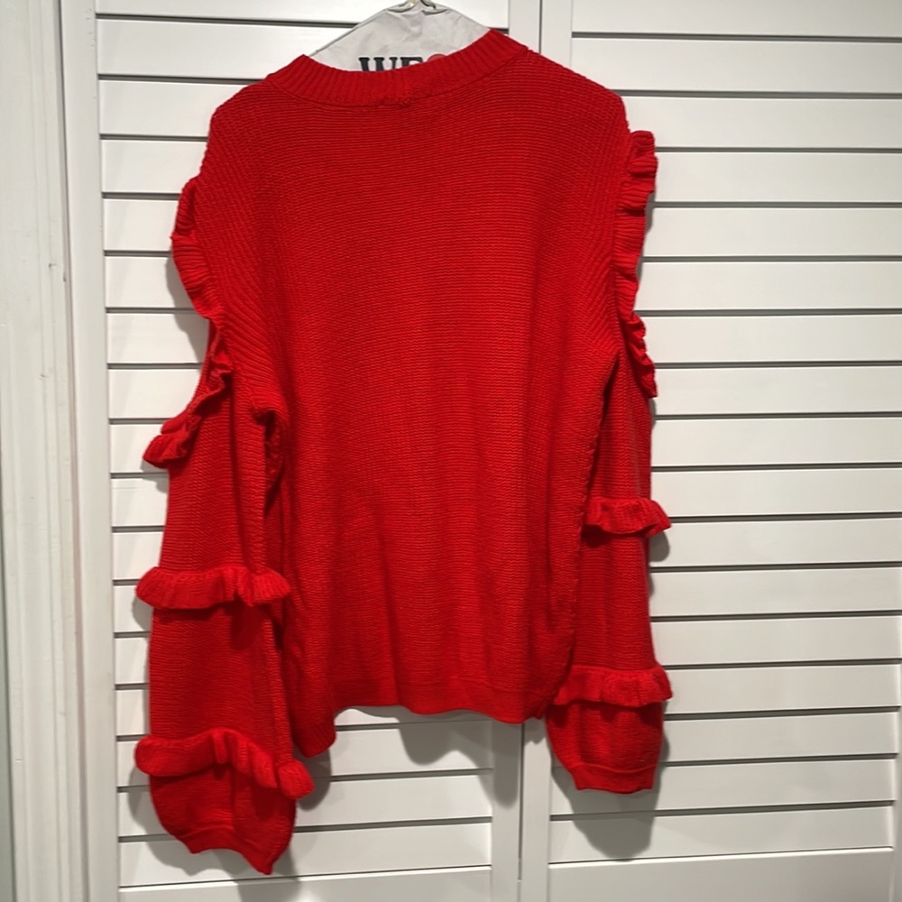 Express Red Cable Knit Sweater - Picture 4 of 4